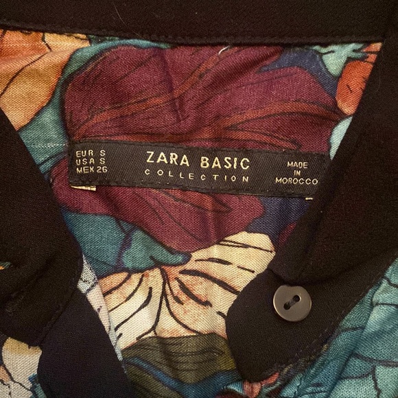 Zara flowered shirt dress with ribbon side ties, kimono style. - Picture 2 of 5